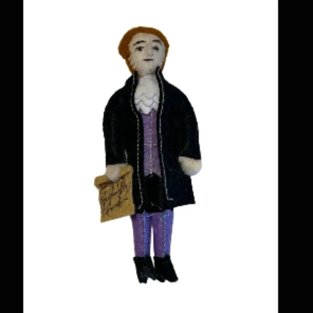Handcrafted Artisan Thomas Jefferson Doll Ornament